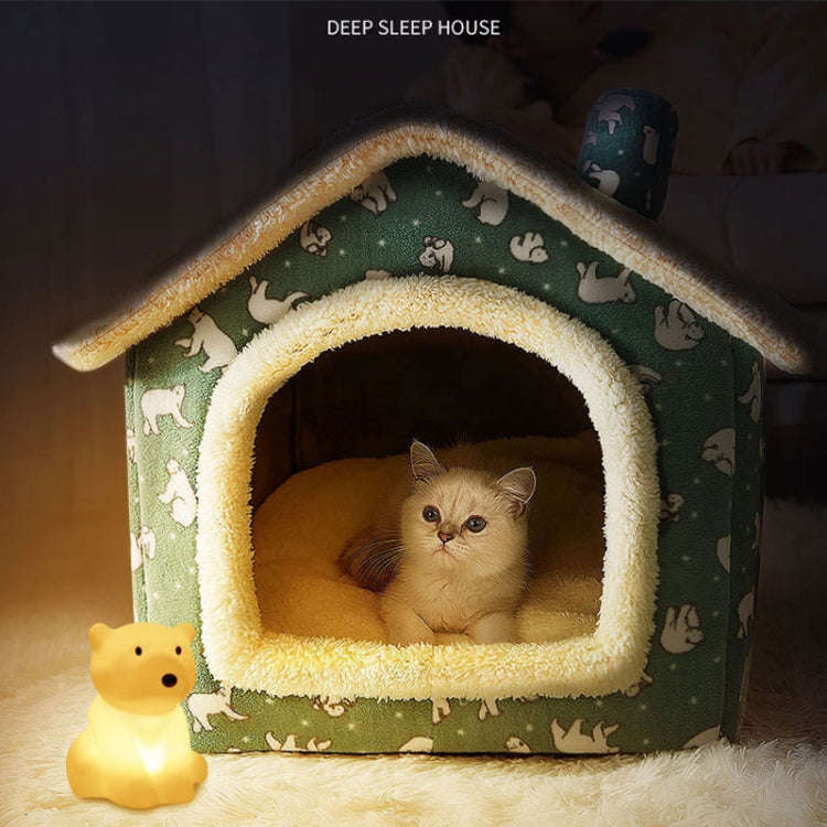 House Type Universal Removable and Washable Pet Dog Cat Bed Pet Supplies, Size:M(Carrot Rabbit)