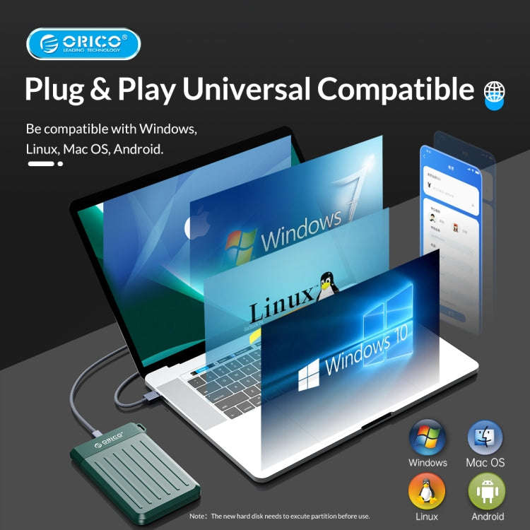 ORICO M25U3-GY 2.5 inch USB 3.0 Micro-B Hard Drive Enclosure(Grey)