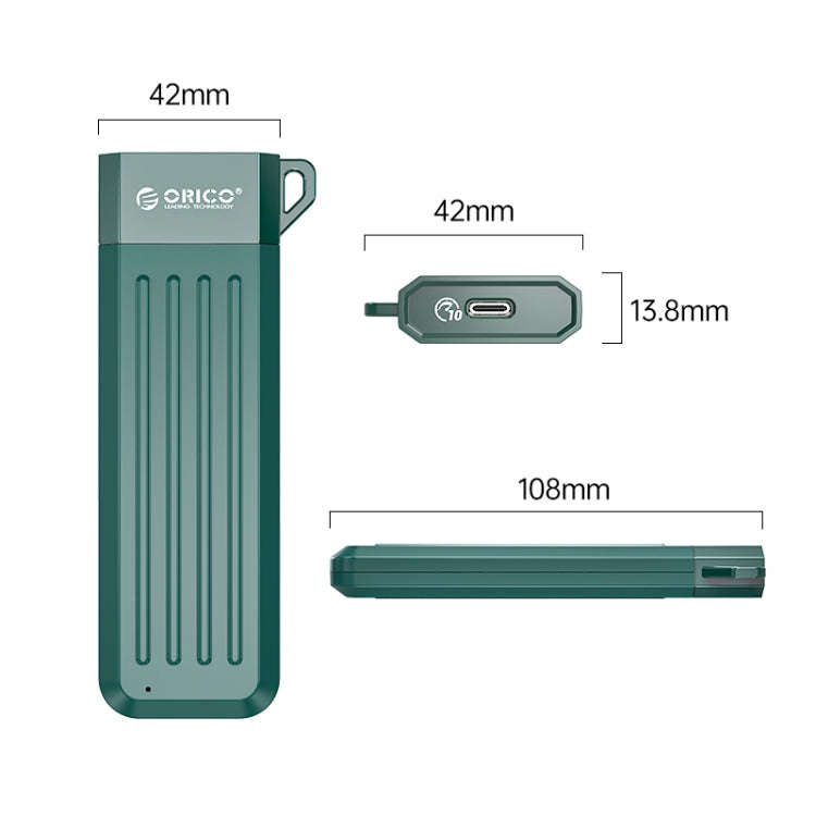 ORICO MM2C3-G2-GR USB3.1 Gen2 Type-C 10Gbps M.2 NVMe SSD Enclosure(Green)