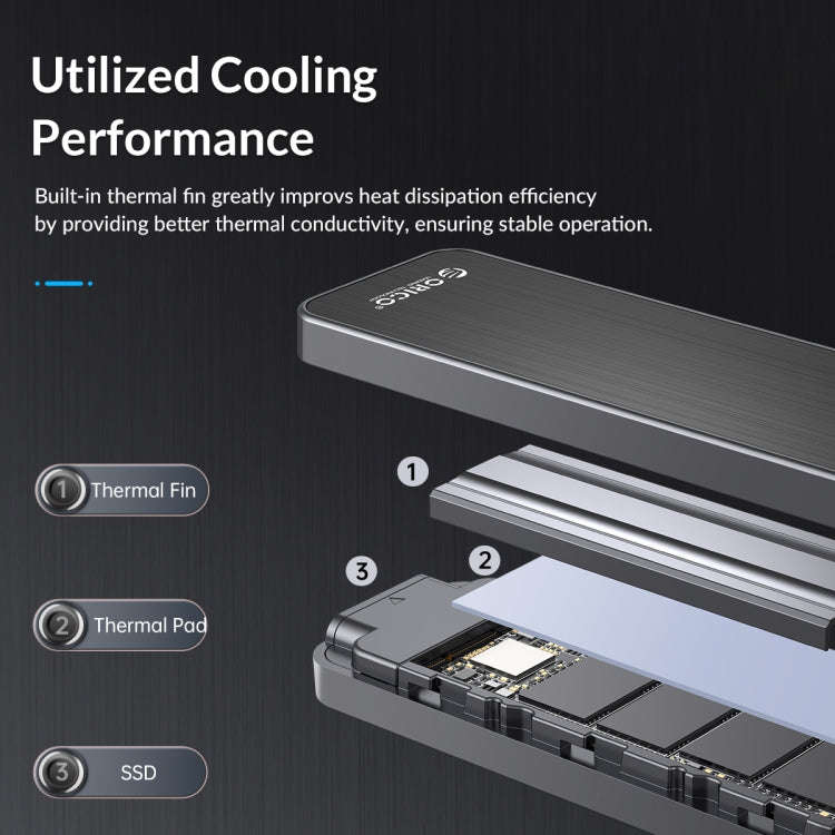 ORICO HM2C3-BK USB3.1 Gen1 Type-C 6Gbps M.2 SATA SSD Enclosure(Black)