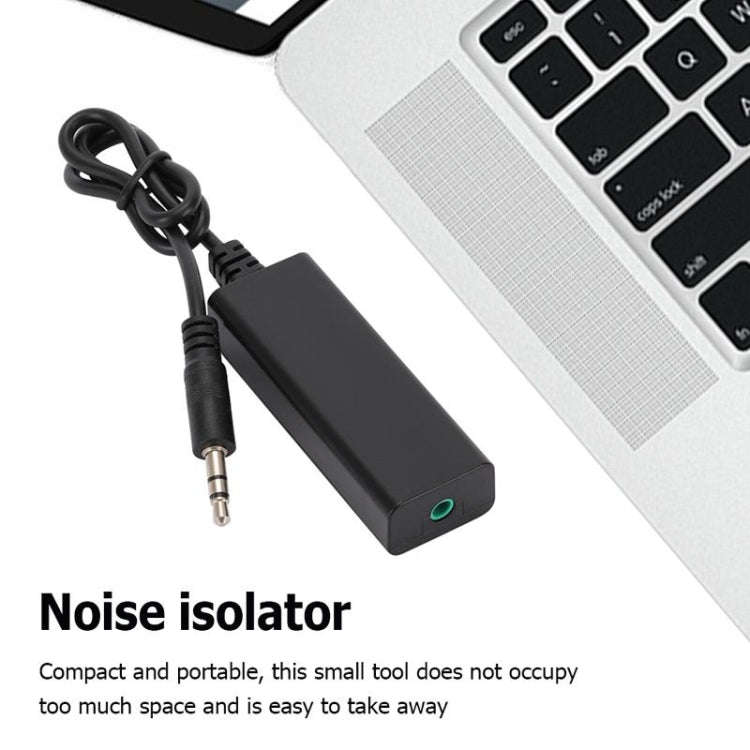 3.5mm Audio Common Ground Isolator Signal Anti-jamming Noise Reducer(Black)