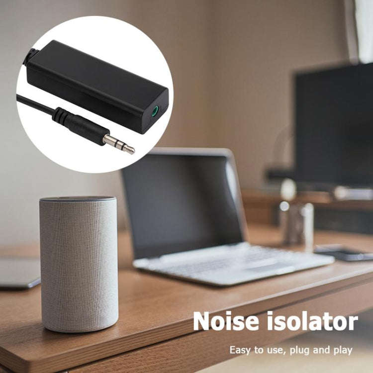 3.5mm Audio Common Ground Isolator Signal Anti-jamming Noise Reducer(Black)