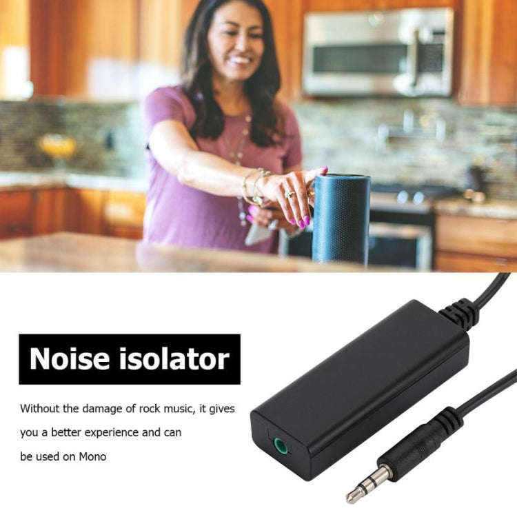 3.5mm Audio Common Ground Isolator Signal Anti-jamming Noise Reducer(Black)