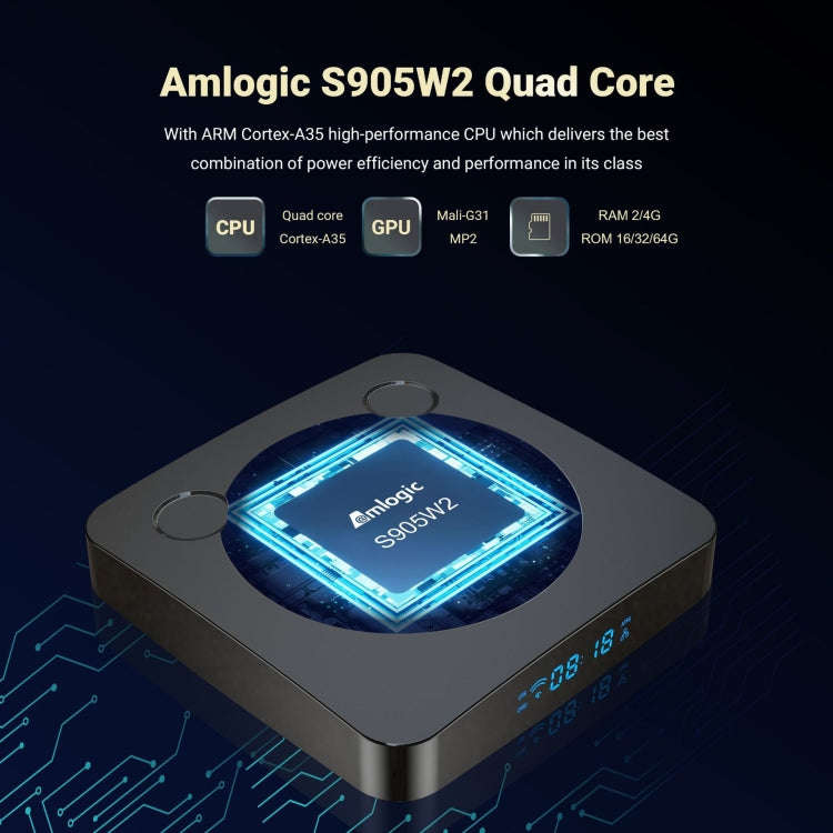 G96max Smart 4K HD Android 11.0 TV Box, Amlogic S905W2 Quad Core ARM Cortex A35, Support Dual Ban...