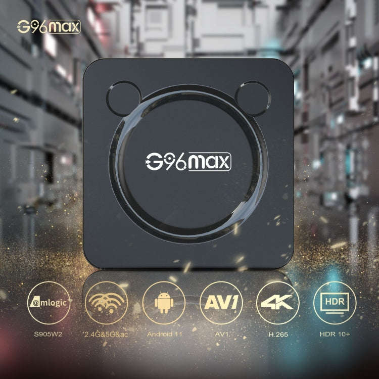 G96max Smart 4K HD Android 11.0 TV Box, Amlogic S905W2 Quad Core ARM Cortex A35, Support Dual Ban...