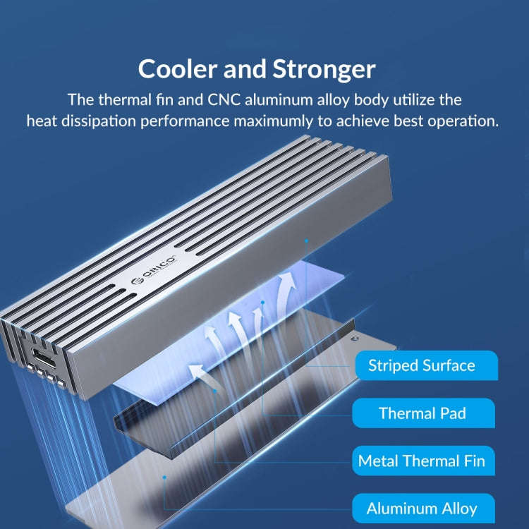 ORICO FV35C3-G2-SV 10Gbps USB3.2 Gen2 Type-C M.2 NVMe/NGFF(SATA) Dual Protocol SSD Enclosure(Silver)
