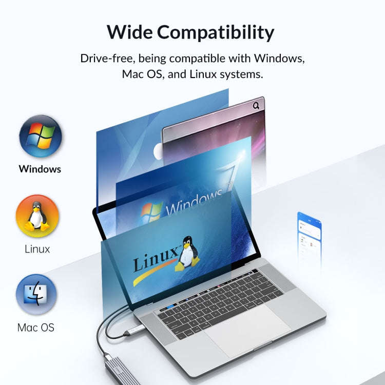 ORICO FV35C3-G2-SV 10Gbps USB3.2 Gen2 Type-C M.2 NVMe/NGFF(SATA) Dual Protocol SSD Enclosure(Silver)