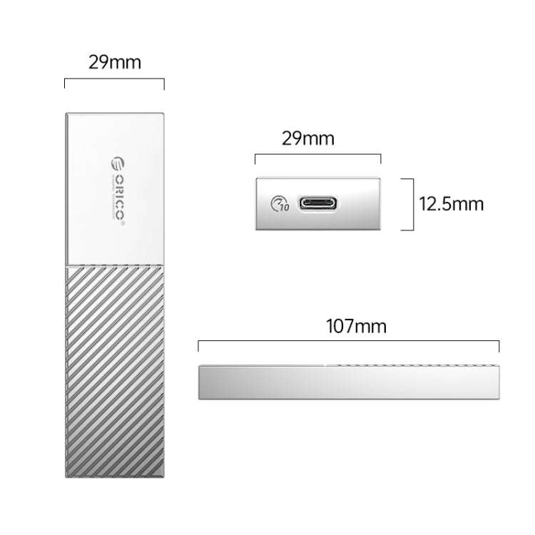 ORICO FV09C3-G2-SV 10Gbps USB3.2 Gen2 Type-C M.2 NVMe/NGFF(SATA) Dual Protocol SSD Enclosure(Silver)
