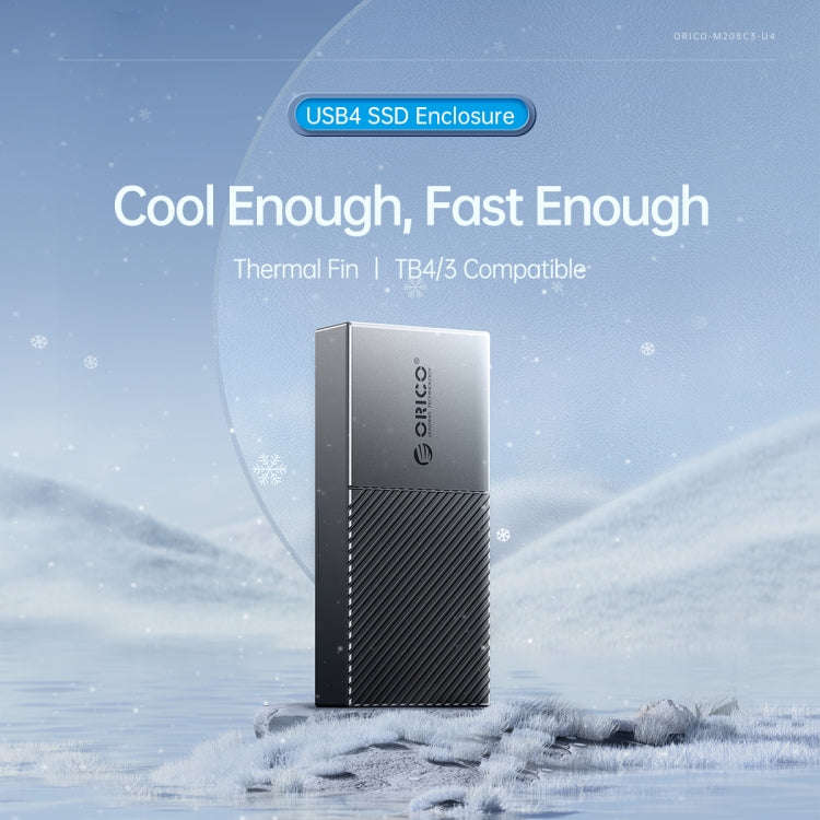 ORICO FV09C3-G2-SV 10Gbps USB3.2 Gen2 Type-C M.2 NVMe/NGFF(SATA) Dual Protocol SSD Enclosure(Silver)