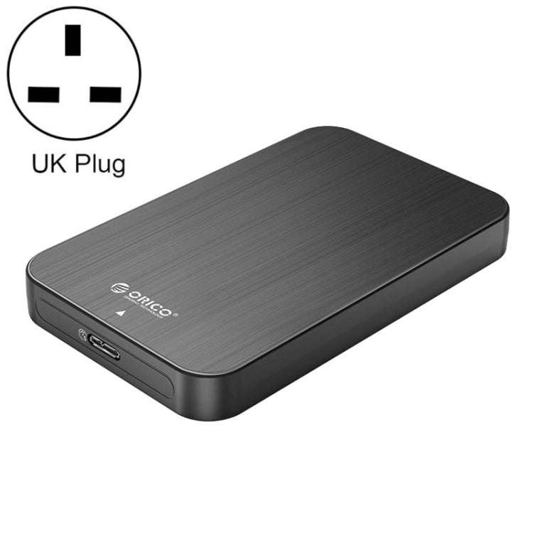 ORICO HM25U3 2.5 inch USB3.0 Micro-B Hard Drive Enclosure, Plug:UK Plug(Black)