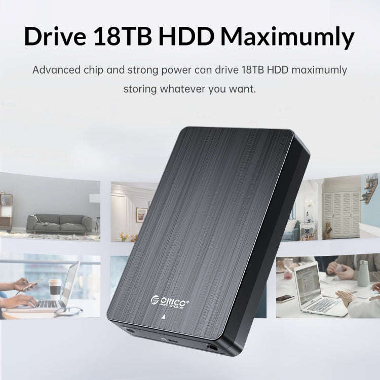ORICO HM25U3 2.5 inch USB3.0 Micro-B Hard Drive Enclosure, Plug:UK Plug(Black)