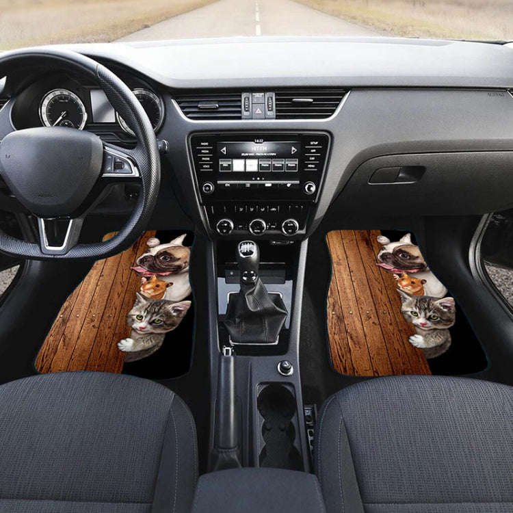4 in 1 Butterfly Pattern Universal Printing Auto Car Floor Mats Set, Style:HN063