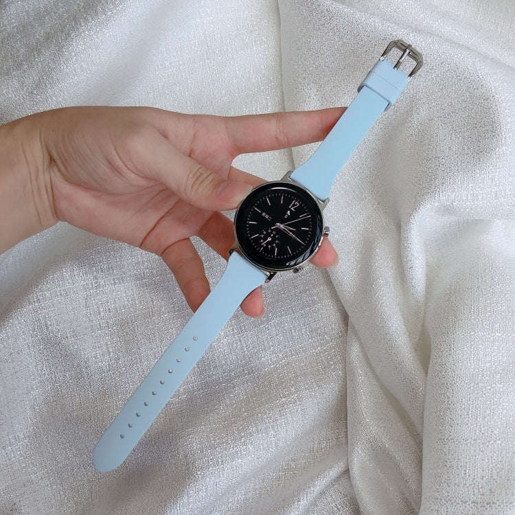 20mm Universal T-buckle Silicone Watch Band(Lake Blue)