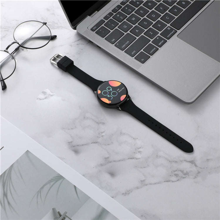 22mm Universal T-buckle Silicone Watch Band(Black)