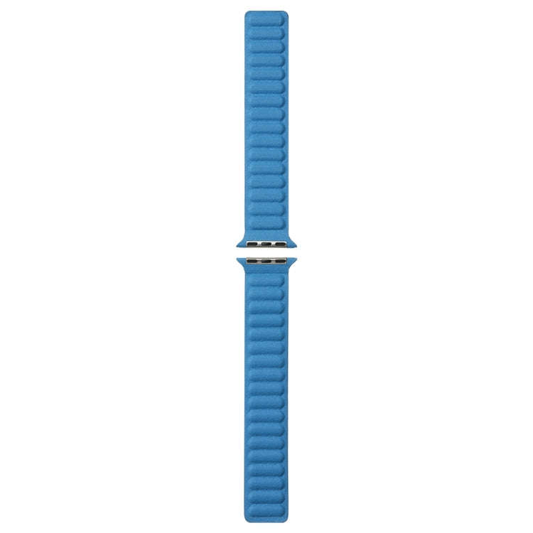 Magnetic Two-color Loop Slim Leather Watch Band For Apple Watch Series 9&8&7 41mm / SE 3&SE 2&6&S...