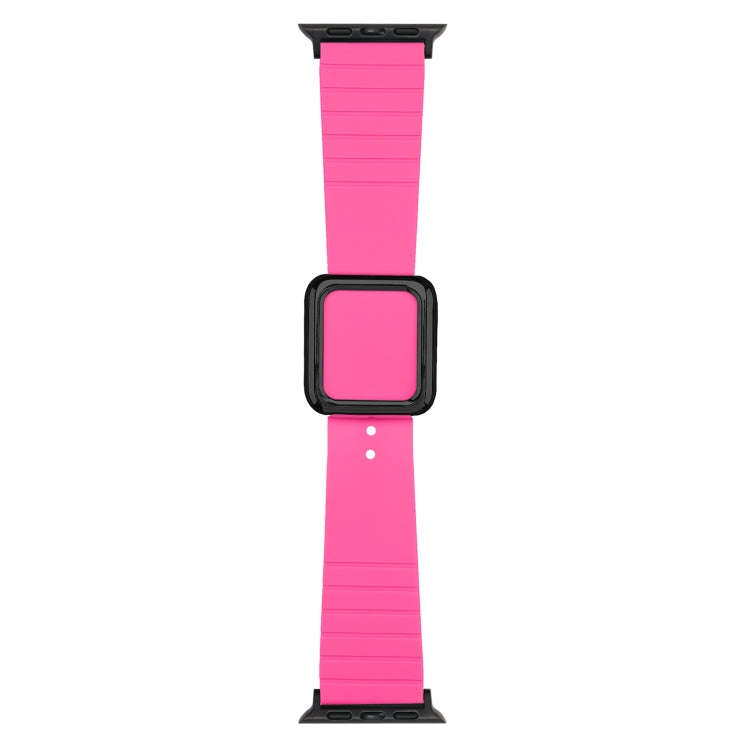 Black Square Buckle Silicone Watch Band For Apple Watch Series 9&8&7 41mm / SE 3&SE 2&6&SE&5&4 40...