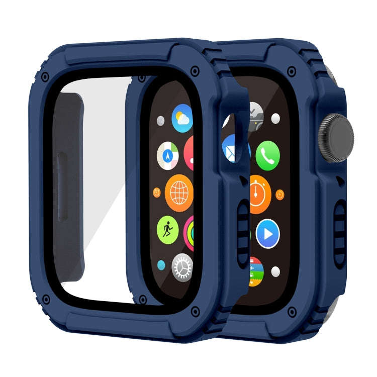 2 in 1 Screen Tempered Glass Film Protective Case For Apple Watch Series 3 & 2 & 1 38mm(Midnight ...