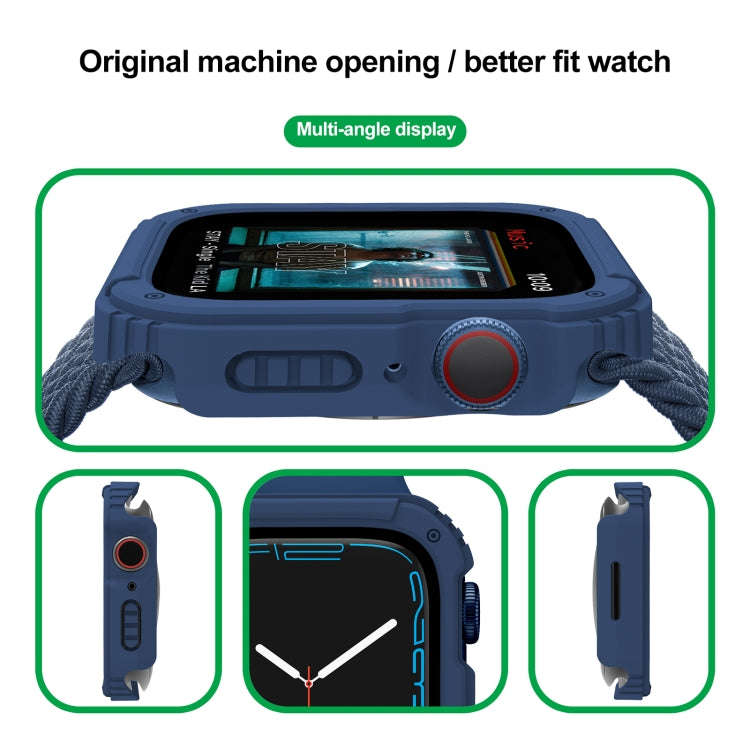 2 in 1 Screen Tempered Glass Film Protective Case For Apple Watch Series 3 & 2 & 1 38mm(Midnight ...