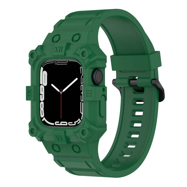 Integrated Silicone Watch Band For Apple Watch Series 8&7 45mm / SE 2&6&SE&5&4 44mm / 3&2&1 42mm(...