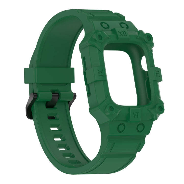 Integrated Silicone Watch Band For Apple Watch Series 8&7 45mm / SE 2&6&SE&5&4 44mm / 3&2&1 42mm(...