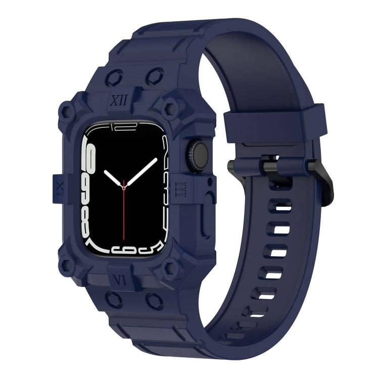 Integrated Silicone Watch Band For Apple Watch Series 8&7 45mm / SE 2&6&SE&5&4 44mm / 3&2&1 42mm(...