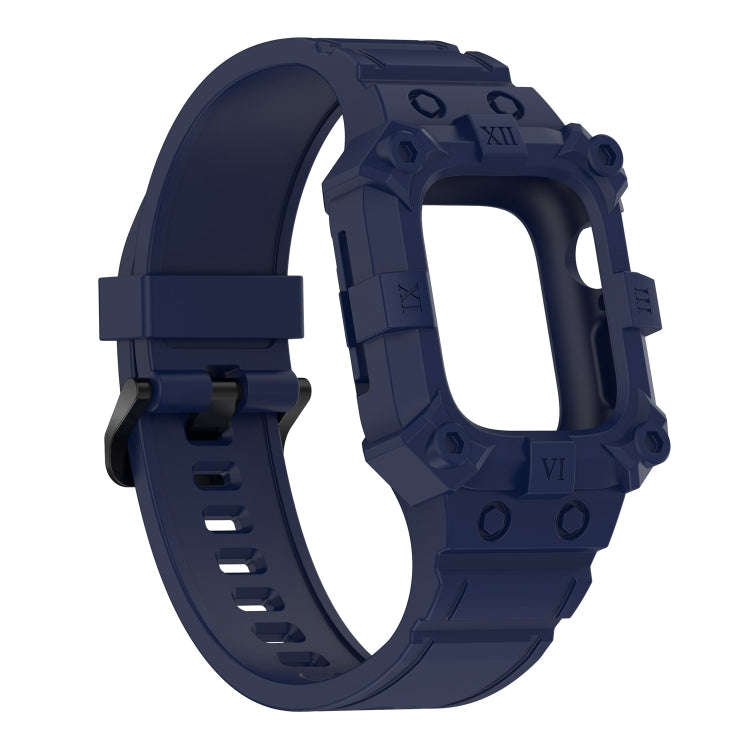 Integrated Silicone Watch Band For Apple Watch Series 8&7 45mm / SE 2&6&SE&5&4 44mm / 3&2&1 42mm(...