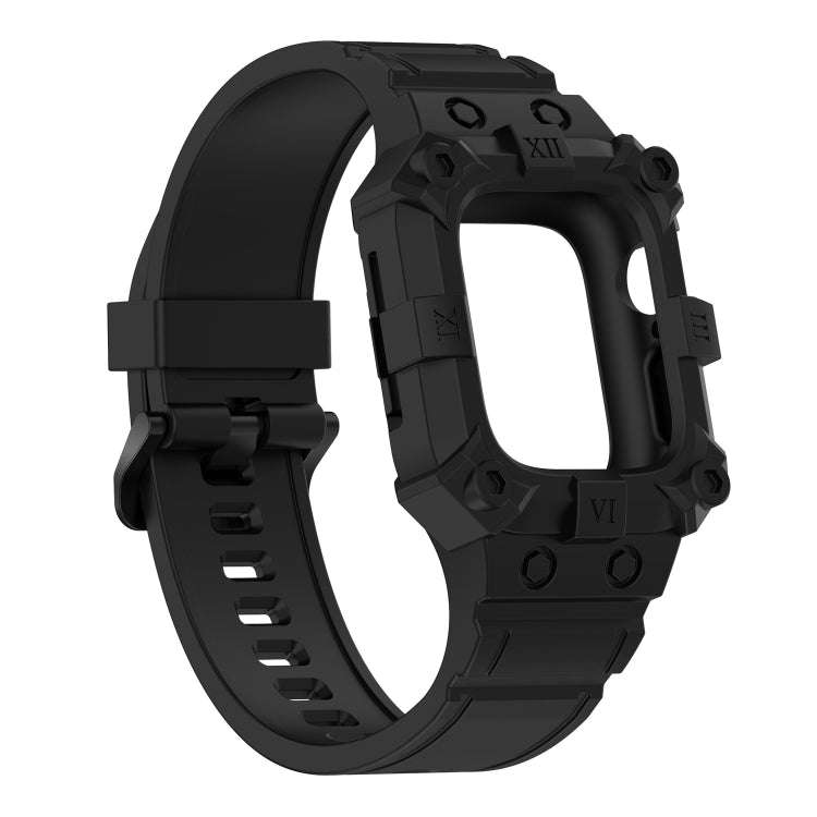 Integrated Silicone Watch Band For Apple Watch Series 8&7 45mm / SE 2&6&SE&5&4 44mm / 3&2&1 42mm(...