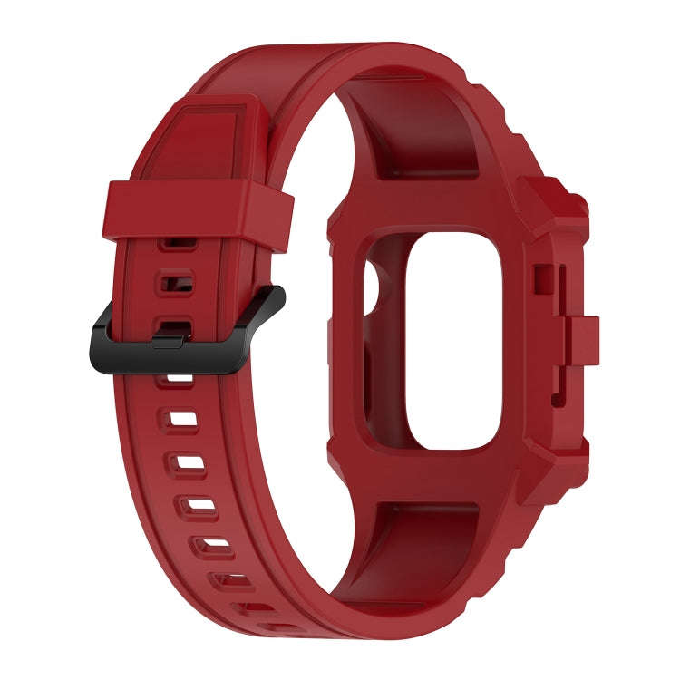 Integrated Silicone Watch Band For Apple Watch Series 8&7 45mm / SE 2&6&SE&5&4 44mm / 3&2&1 42mm(...