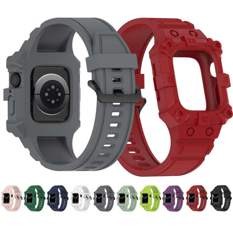 Integrated Silicone Watch Band For Apple Watch Series 9&8&7 41mm / SE 3&SE 2&6&SE&5&4 40mm / 3&2&...