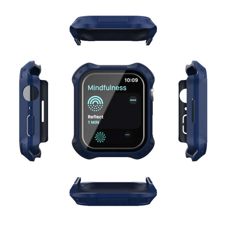 2 in 1 Frosted PC Frame + Screen Tempered Glass Film Protective Case For Apple Watch Series 9 / 8...