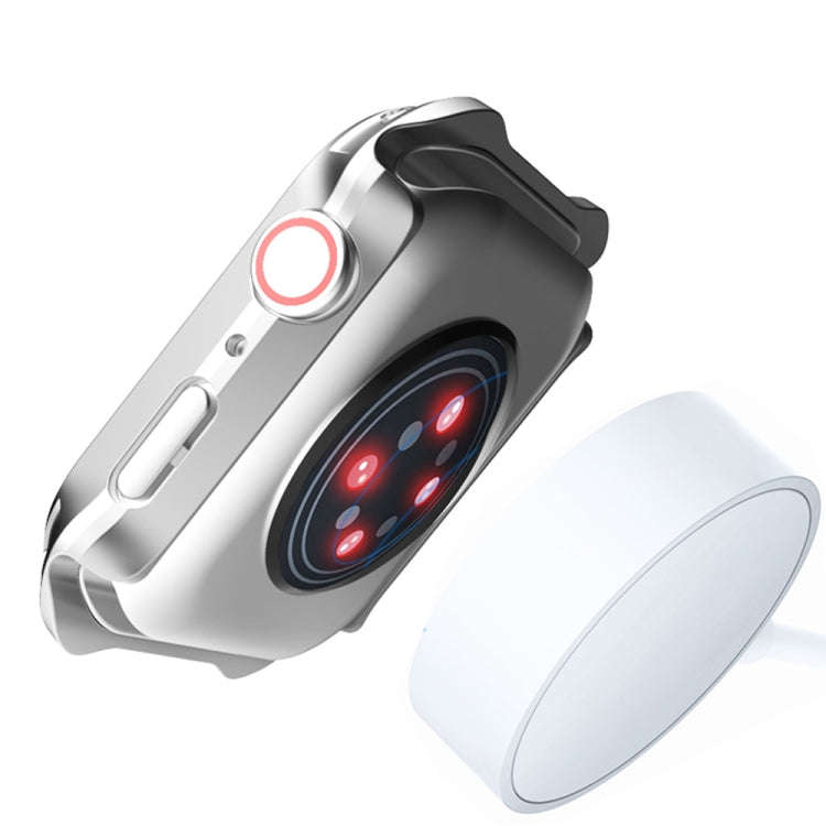 2 in 1 Frosted PC Frame + Screen Tempered Glass Film Protective Case For Apple Watch Series 9 / 8...