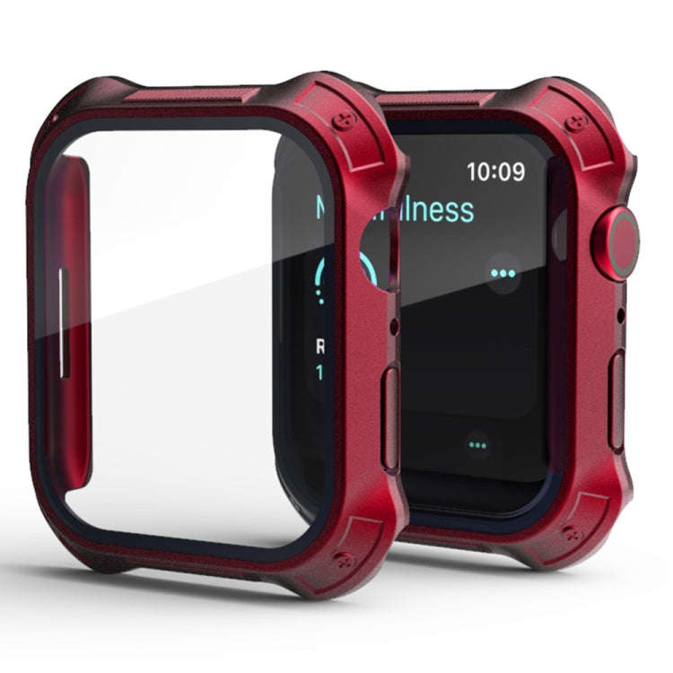 2 in 1 PC Frame + Screen Tempered Glass Film Protective Case For Apple Watch Series 9 / 8 / 7 41m...
