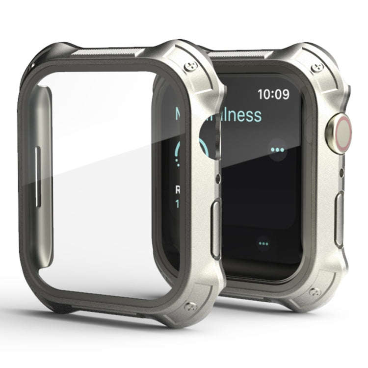2 in 1 PC Frame + Screen Tempered Glass Film Protective Case For Apple Watch Series 9 / 8 / 7 41m...