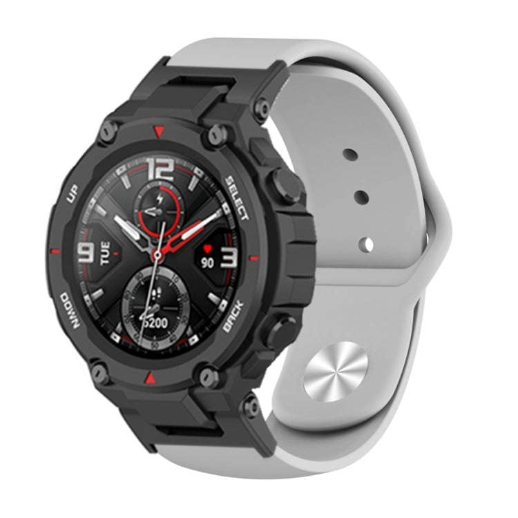 For Amazfit T-Rex / T-Rex Pro / Ares Silicone Reverse Buckle Watch Band(Grey)