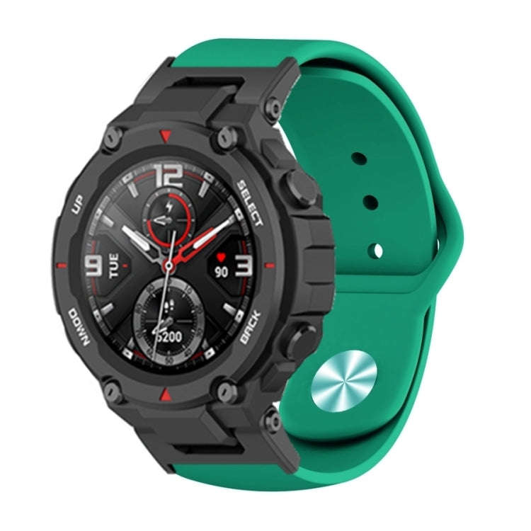 For Amazfit T-Rex / T-Rex Pro / Ares Silicone Reverse Buckle Watch Band(Army Green)