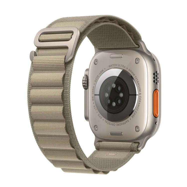Nylon Loop Watch Band For Apple Watch 46mm / 49mm / 45mm / 44mm(Olive)