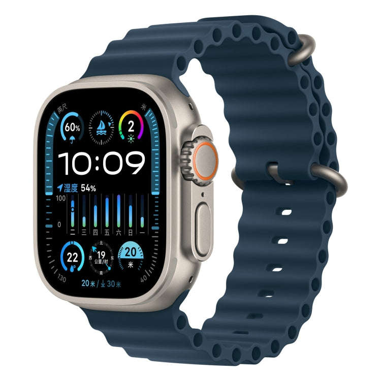 Ocean Silicone Watch Band For Apple Watch Ultra & Watch Ultra 2 49mm / Series 9&8&7 45mm / SE 3&S...