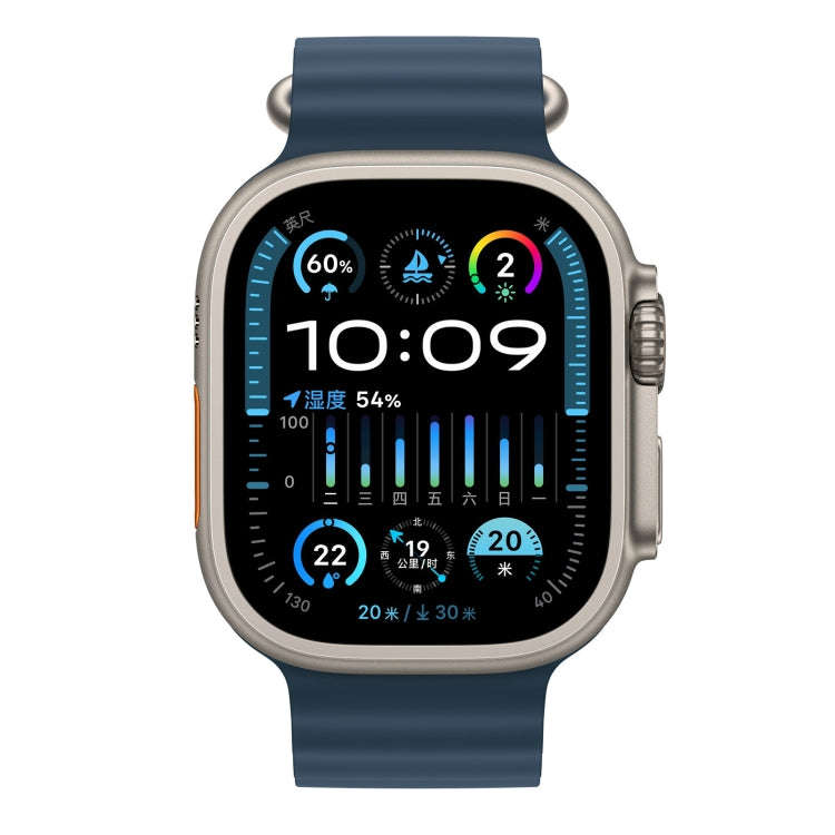 Ocean Silicone Watch Band For Apple Watch Ultra & Watch Ultra 2 49mm / Series 9&8&7 45mm / SE 3&S...