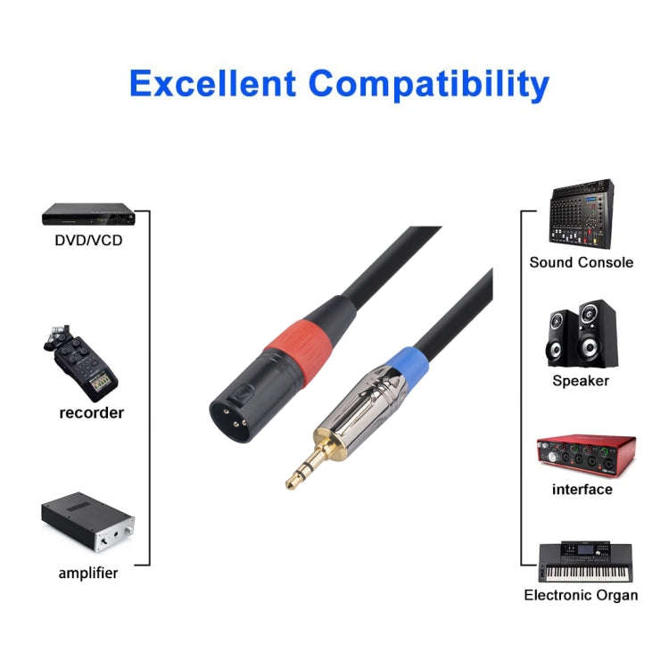 TC194BUXK108-03 3.5mm TRS Male to XLR 3pin Male Microphone Audio Cable, Length: 30cm