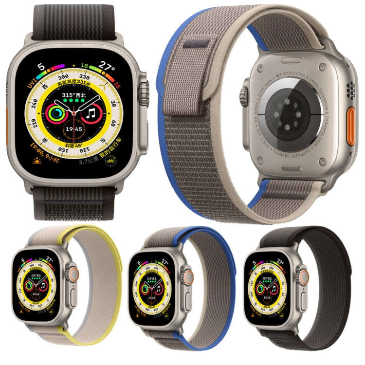Nylon Watch Band For Apple Watch 46mm / 49mm / 45mm / 44mm (Black Blue)