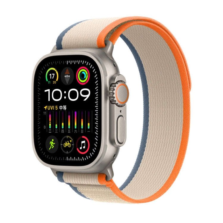Nylon Watch Band For Apple Watch 42mm / 41mm / 40mm / 38mm (White+Orange)