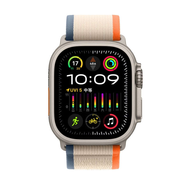 Nylon Watch Band For Apple Watch 42mm / 41mm / 40mm / 38mm (White+Orange)