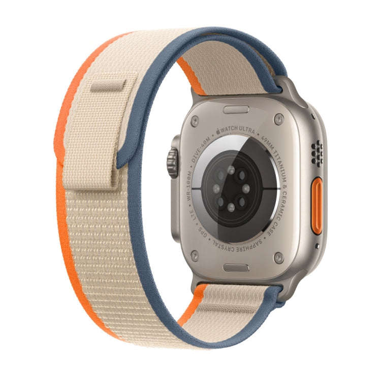 Nylon Watch Band For Apple Watch 42mm / 41mm / 40mm / 38mm (White+Orange)