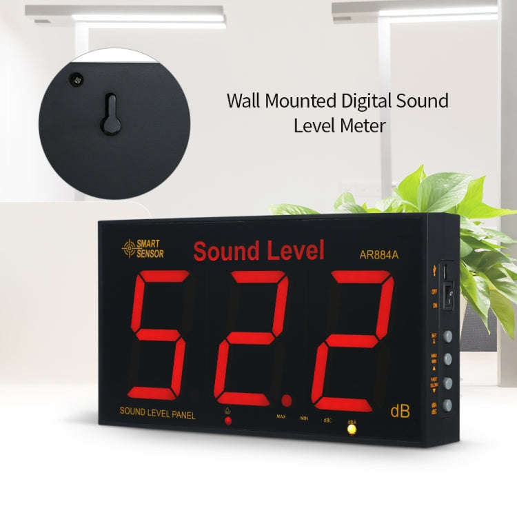 SmartSensor AR884A Smart Wall Mounted Sound Level Meter, EU/US Plug