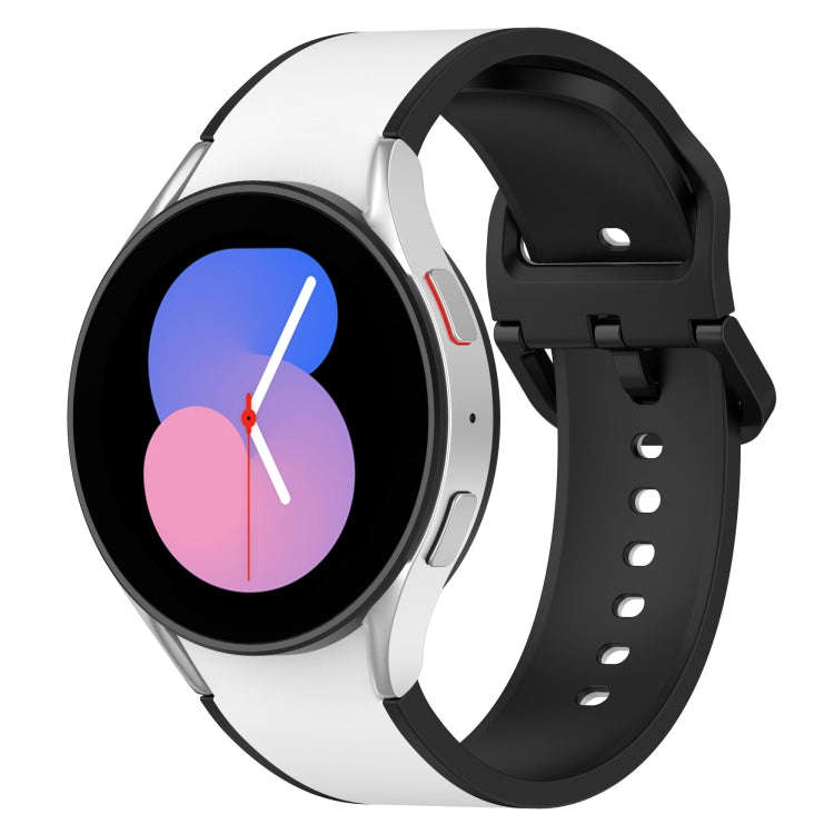 For Samsung Galaxy Watch5 40mm / 44mm Two-color Silicone Watch Band(White Black)