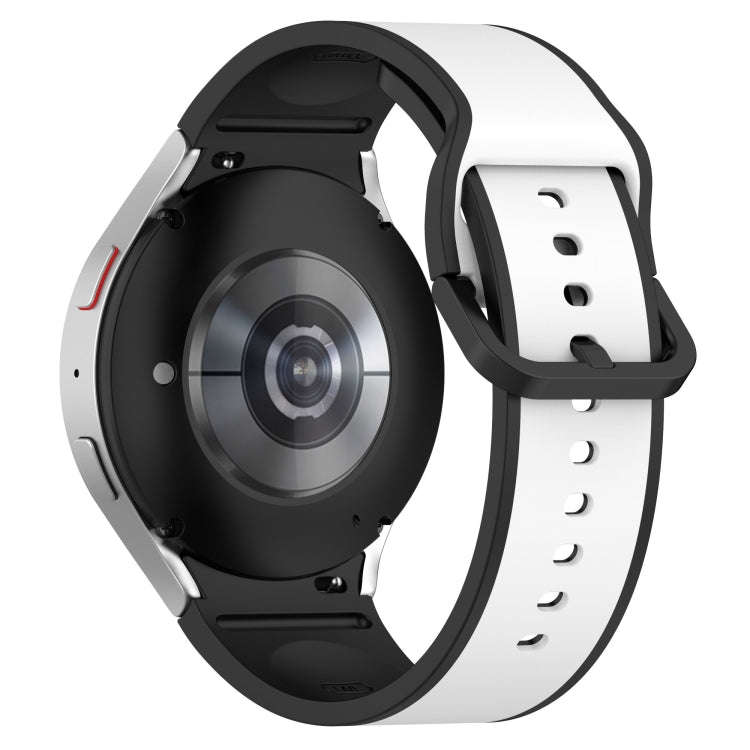 For Samsung Galaxy Watch5 40mm / 44mm Two-color Silicone Watch Band(White Black)
