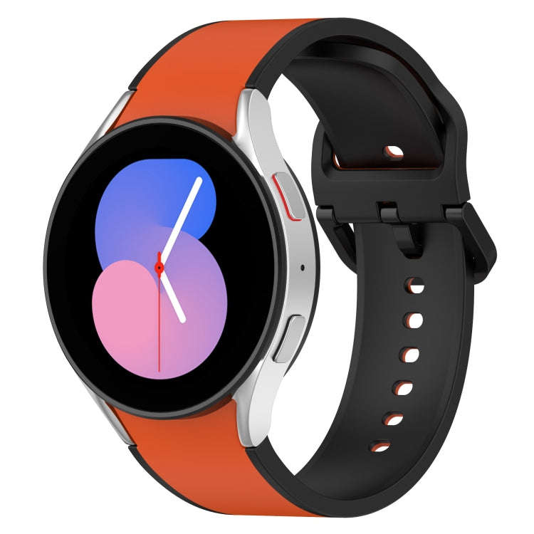 For Samsung Galaxy Watch5 40mm / 44mm Two-color Silicone Watch Band(Orange Black)