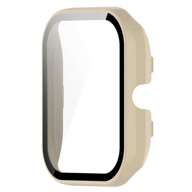 For Amazfit GTS4 Mini PC + Tempered Glass Integrated Protective Watch Case(Ivory White)