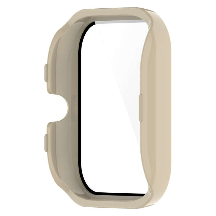 For Amazfit GTS4 Mini PC + Tempered Glass Integrated Protective Watch Case(Ivory White)