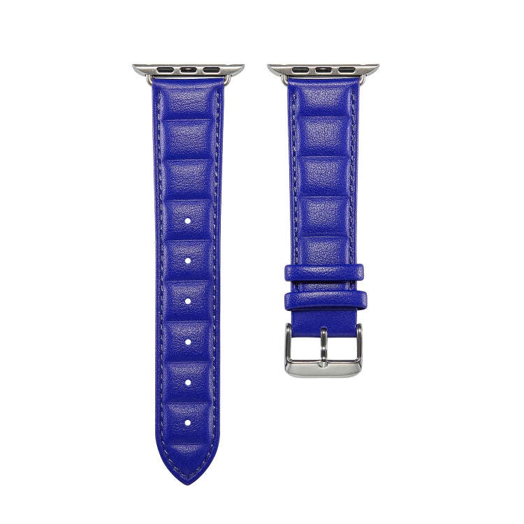 Genuine Leather Watch Band For Apple Watch Series 8&7 41mm / SE 2&6&SE&5&4 40mm / 3&2&1 38mm(Blue)